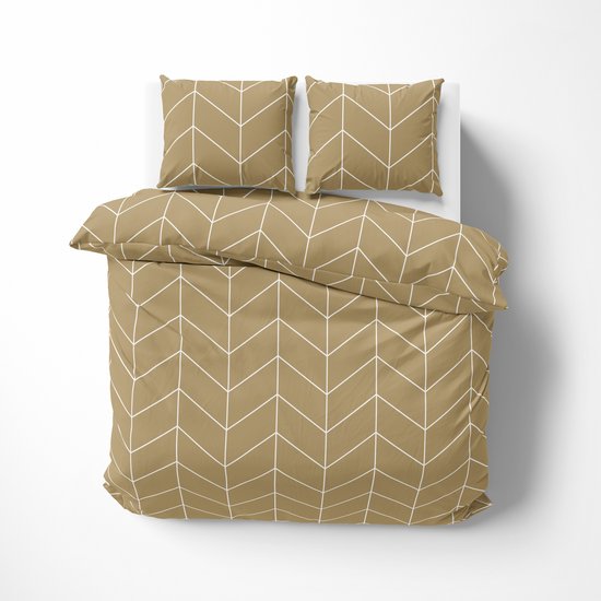 Dekbedovertrek 100% Katoen Premium - 240 x 220cm (Lits-jumeaux) - Grate Gold van Decoways — afbeelding 2