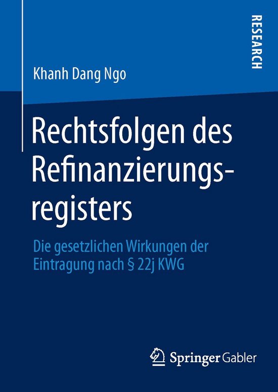 Rechtsfolgen des Refinanzierungsregisters - cover