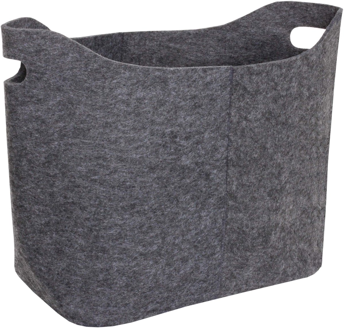 Vilten mand MCW-C35, houten mand mand vilt tas opbergmand decoratie vilten doos, 40l ~ donkergrijs