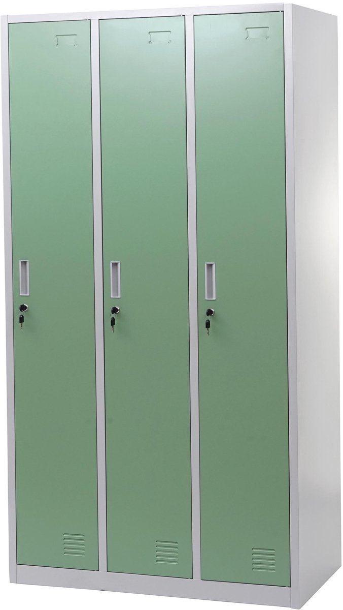 MCW Locker Boston T829 afstortkluisje Lockerkast metaal 3 vakken ~ groen