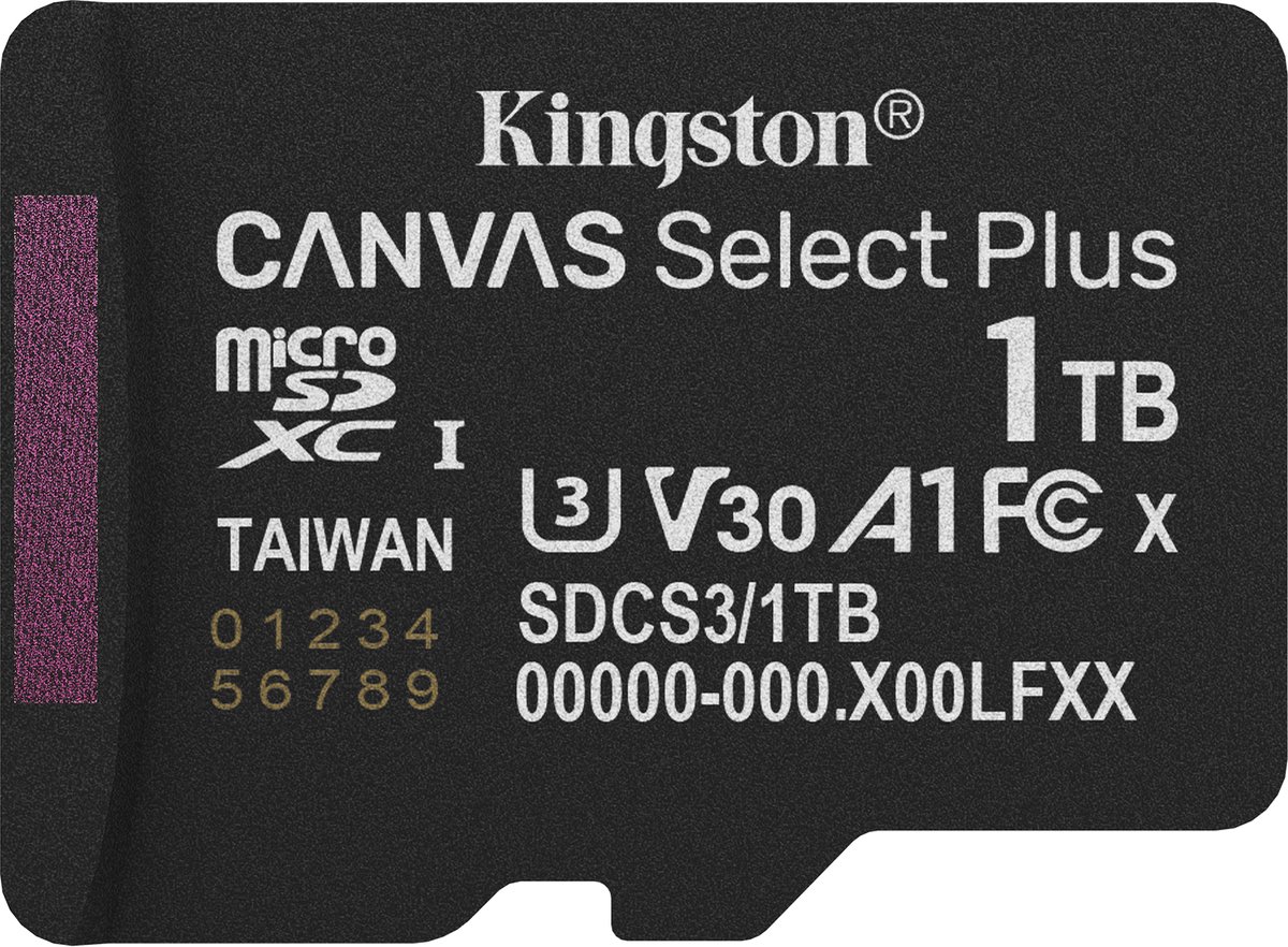 Kingston Canvas Select Plus 1 TB MicroSDXC geheugenkaart