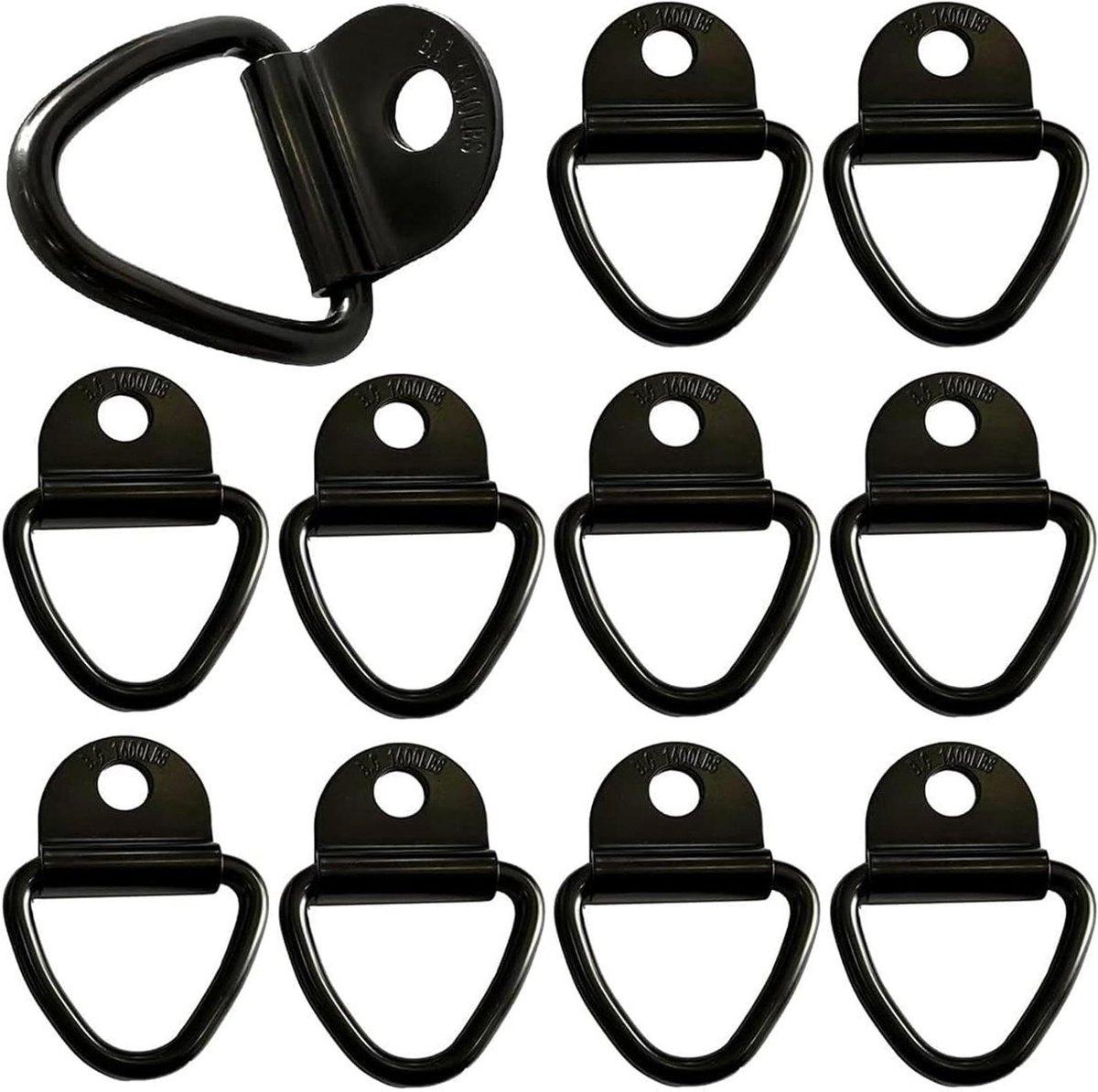 Allecto Plus - 10 stuks roestvrijstalen D-vastbindringen voor vrachtwagens en boten. Veilige heavy-duty ankerhaak voor vrachtveiligheid.