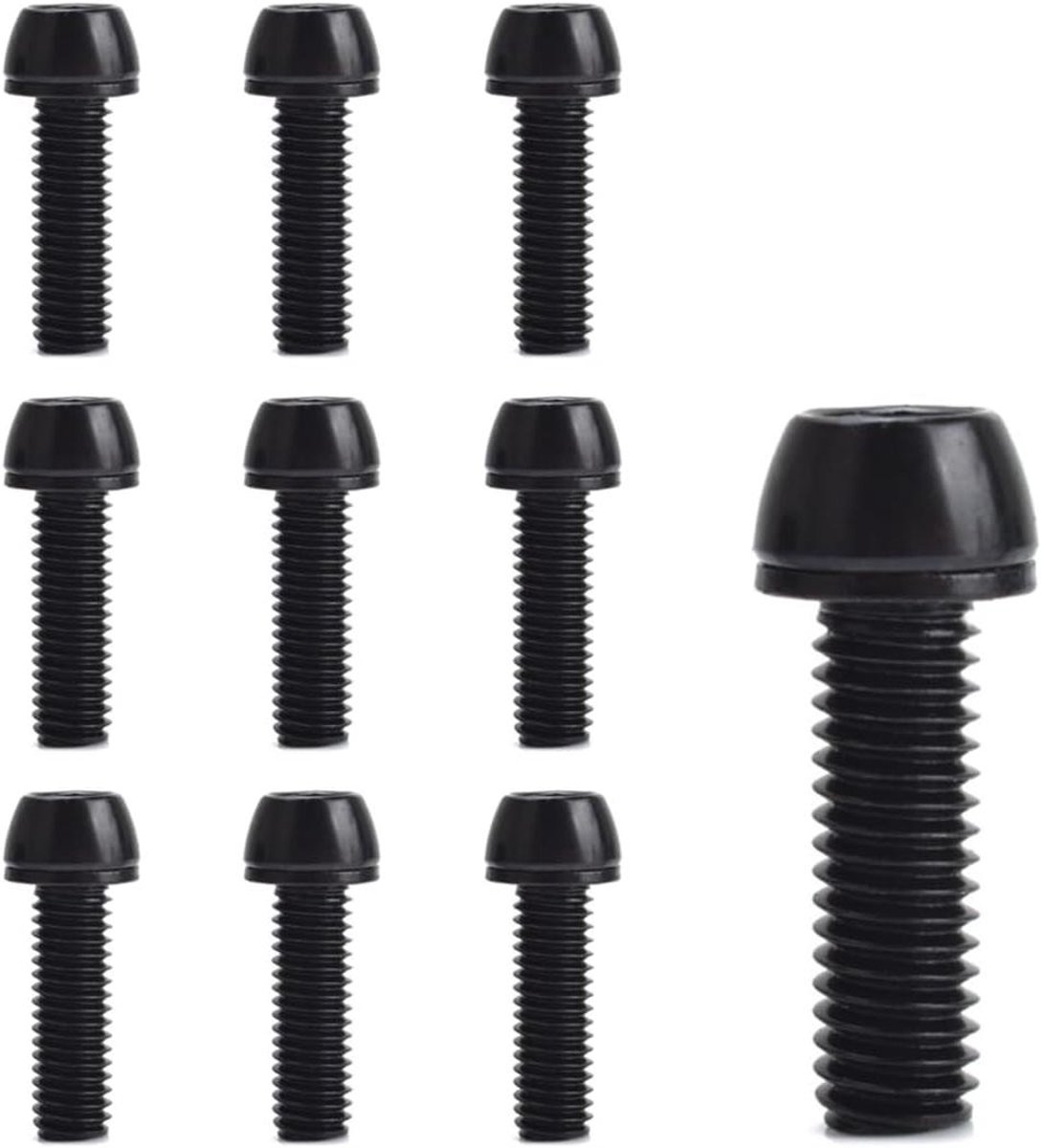 Allecto Plus - 10 stuks fietsschachtschroeven M6 x 20 mm - Fietsaccessoires voor racefiets en mountainbike