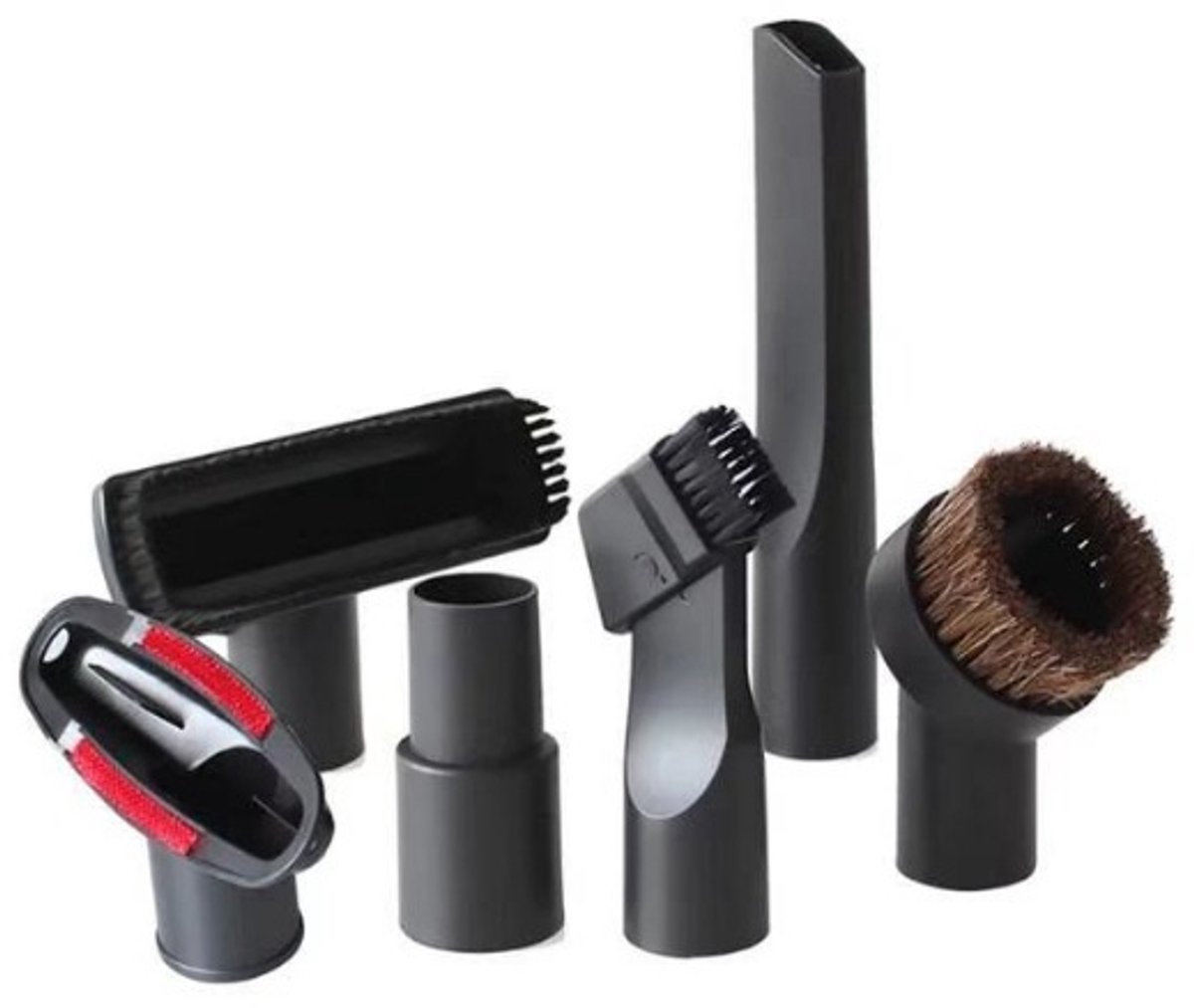 stofzuiger hulpstukken set - 6-delig - meubelborstel - spleetzuigmond - stofzuigermond - stofzuigermondstuk - stofzuigervoet - Binnendiameter van de interface 32mm/35mm
