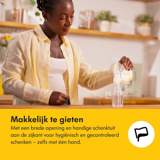 Medela Moedermelk Bewaarzakjes – 50 stuks – Lekvrij – Met Dubbele Sluiting en Schenktuit – BPA‑vrij en recyclebaar