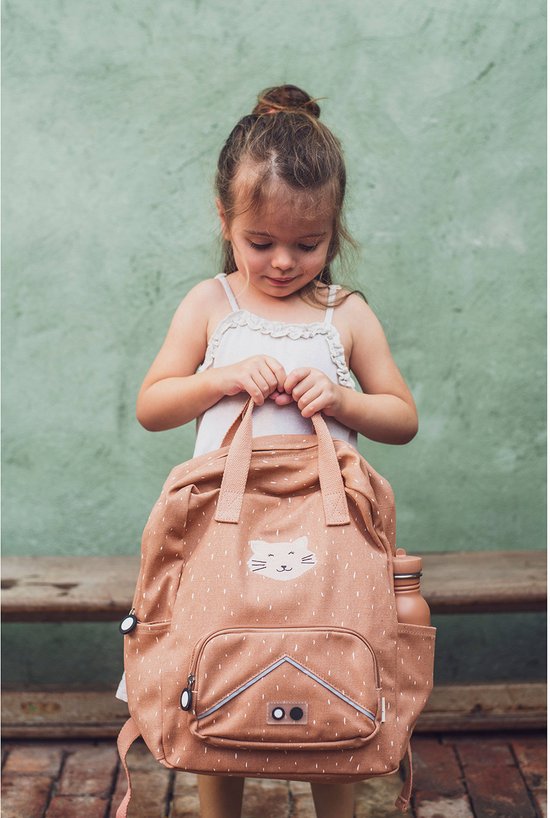 Trixie Rugzak - Mrs. Cat - Schooltas Waterafstotend - Boekentas voor Kind - Voor Jongens en Meisjes - Ook geschikt als Gymtas - Roze - Kat