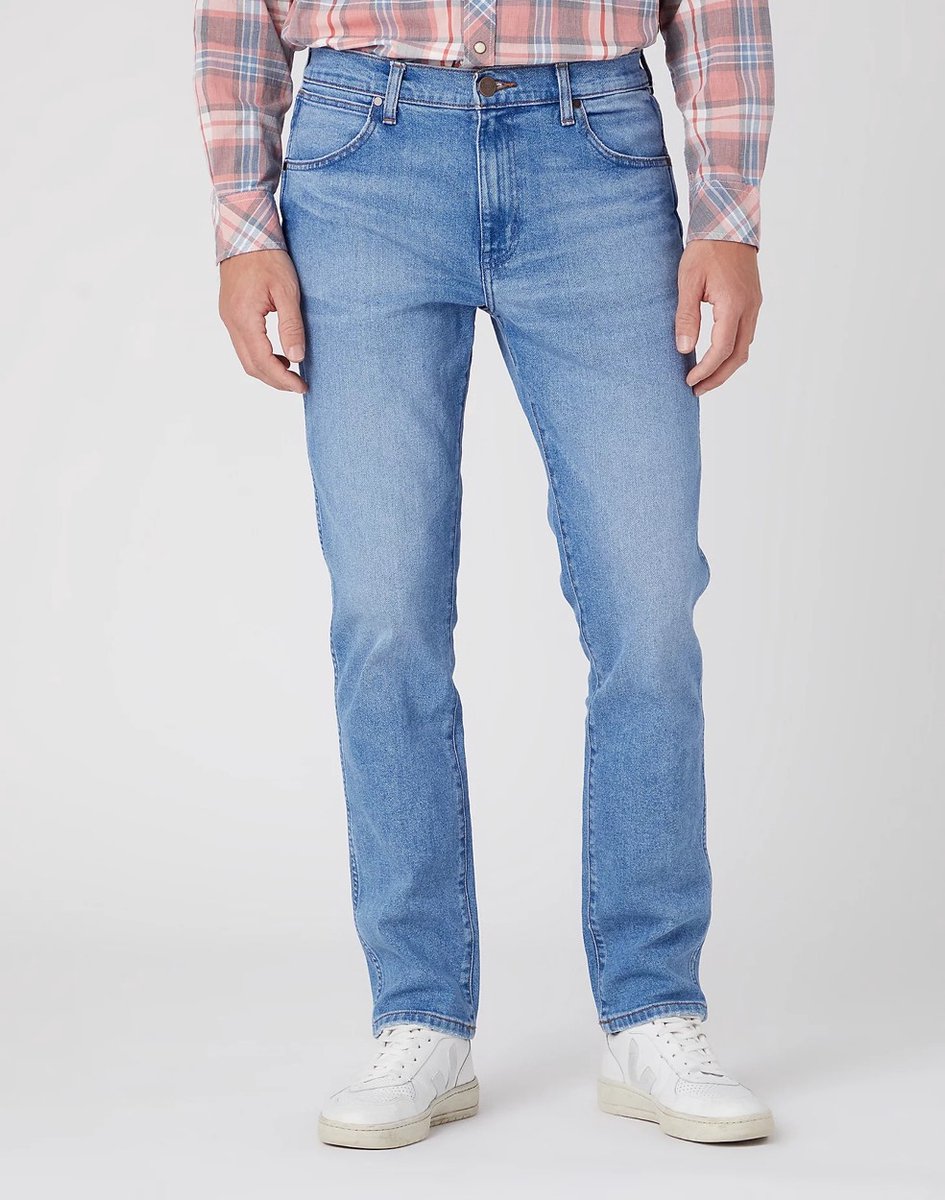 Wrangler Larston Slim Tapered Fit Spijkerbroek 30 32 Man Blauw