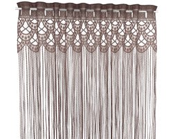 Ibenzoa® Draadgordijn voor veelzijdig gebruik als insectenbescherming, ruimteverdeler of decoratieve raamoplossing in mokka bruin