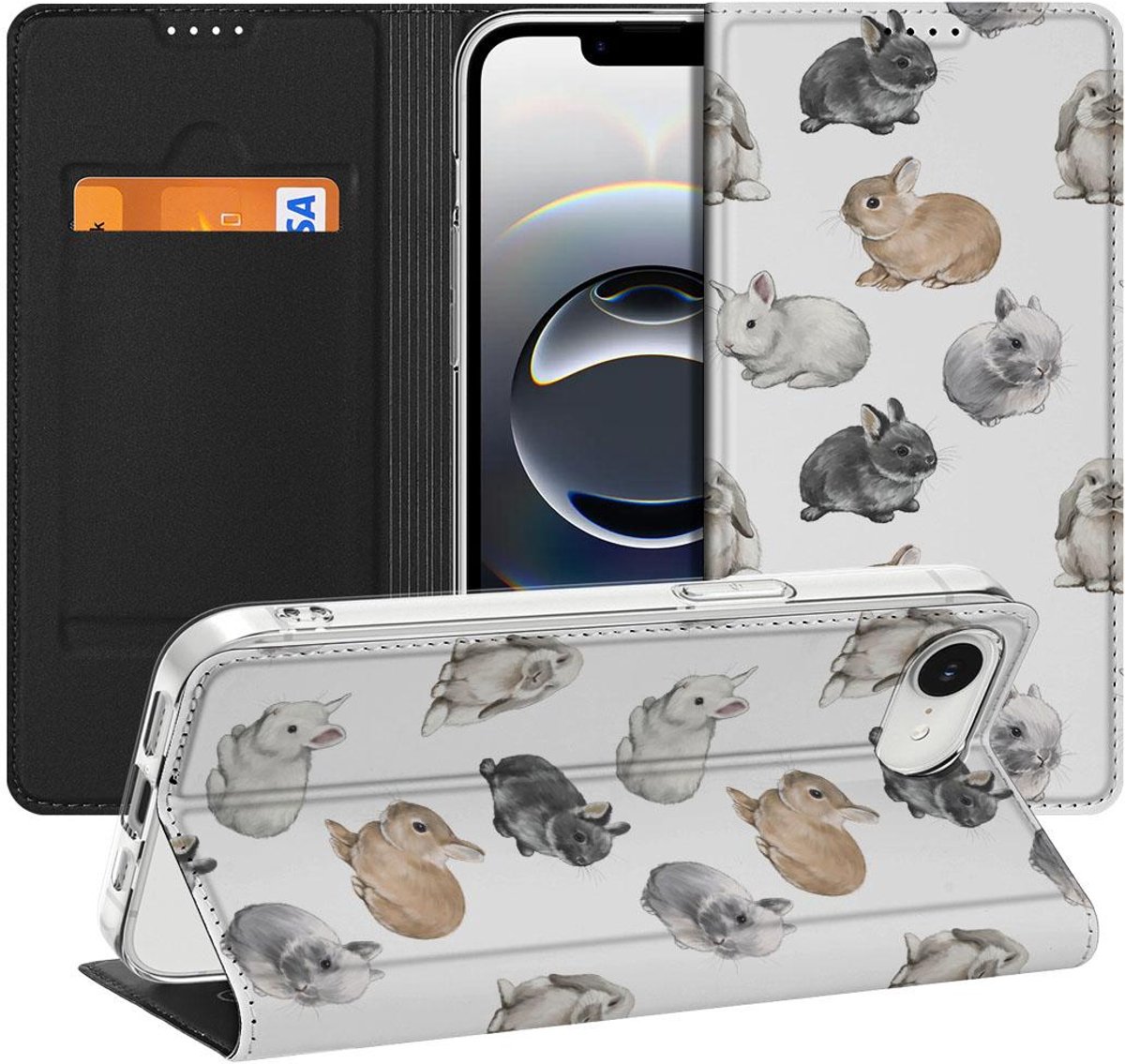 Hoesje maken voor Apple iPhone 16e/17e Konijntjes
