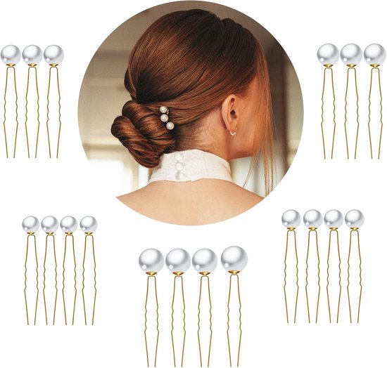 Trouw Haaraccessoires Set - Haarspelden met Parels en Bloemen - U-Vormige Haarspeld Trouw Haaraccessoires Set - Haarspelden met Parels en Bloemen - U-Vormige Haarspeld