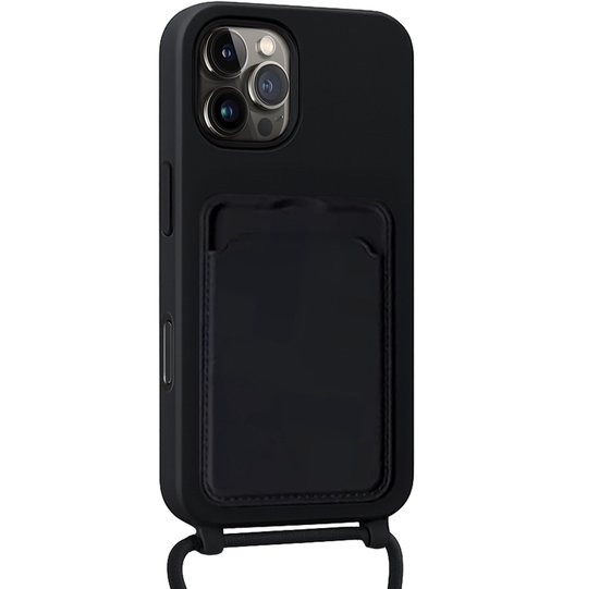 Étui pour iPhone 16 Pro avec cordon et porte-cartes en Siliconen - Pro - 2 iPhone