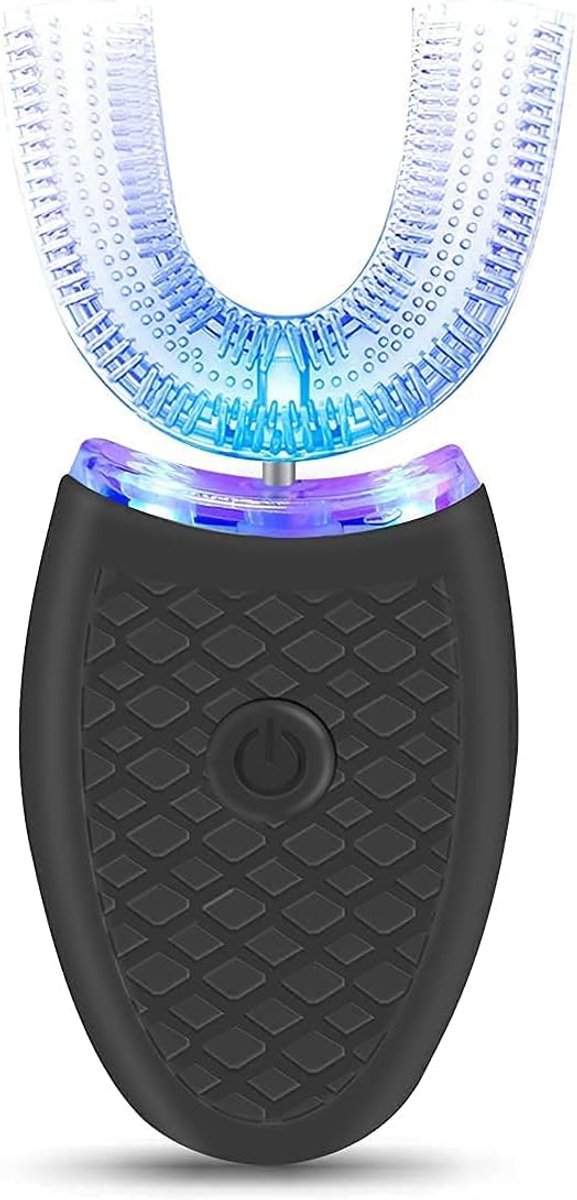 Ultrasone Elektrische Tandenborstel Voor Volwassenen - U-Vorm 360° Reiniging - 4 Modi (Incl. Whitening) - IPX7 Waterdicht - USB Oplaadbaar - Zwart