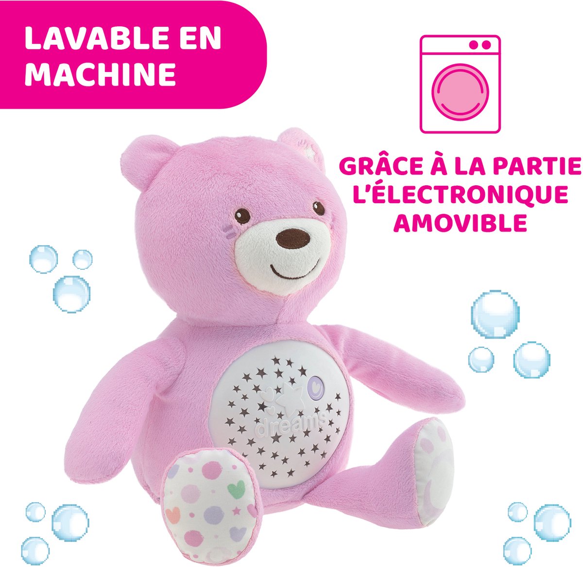 Knuffel projector Baby Bear First Dreams roze – foto 3