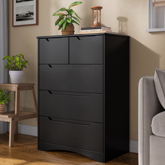 Armoire De Rangement Avec 3 Tiroirs & 4 Cases - Meuble Bureau Ou Maison - Blanc, 88x35x66 Cm - Cloisons Réglables