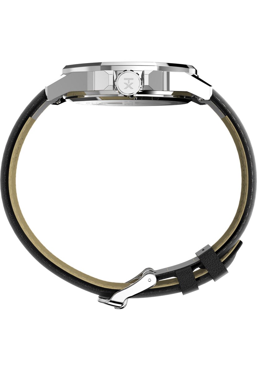 Timex Essex Ave 46 Quartz Analoog Horloge Zwart Kast: 100% Loodarm Messing | Armband: 100% Leer 46 TW2W92900AJ