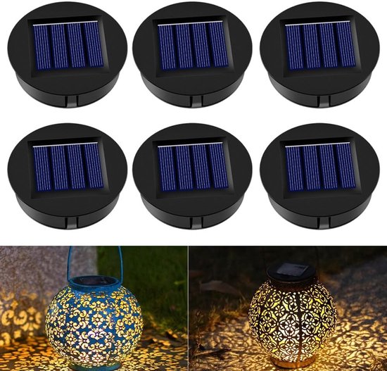 Vervangende zonnelampen voor buitenlantaarns, 6 stuks 8 cm zonnepaneel Vervangende zonnelampen voor buitenlantaarns, 6 stuks 8 cm zonnepaneel