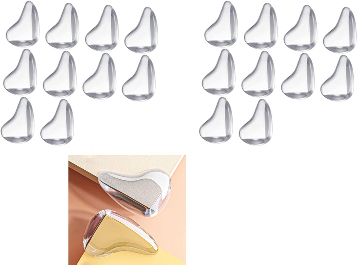 Image of 20 stuks - Anti-botsingshoek - Tafelhoekbescherming - Antibotsingssilicone - anti-botsingshoeken - hoek- en randbescherming