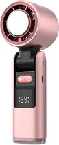 Handventilator - Oplaadbare handventilator (1-199 niveaus) Handventilator met water - Ventilator - LED digitaal display - 3-in-1 opvouwbare ventilator - Ideaal voor op reis - Kamperen - Buiten - Kantoor (roze)