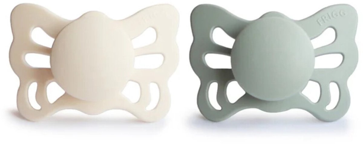 Goedkoopste Frigg Fopspeen Butterfly maat 1 0-6 mnd Cream Sage 2 stuks