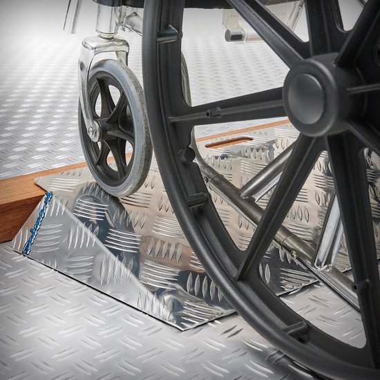 Datona® Aluminium drempelhulp kort 6 - 9 cm + rubberen drempelhulp 15 mm