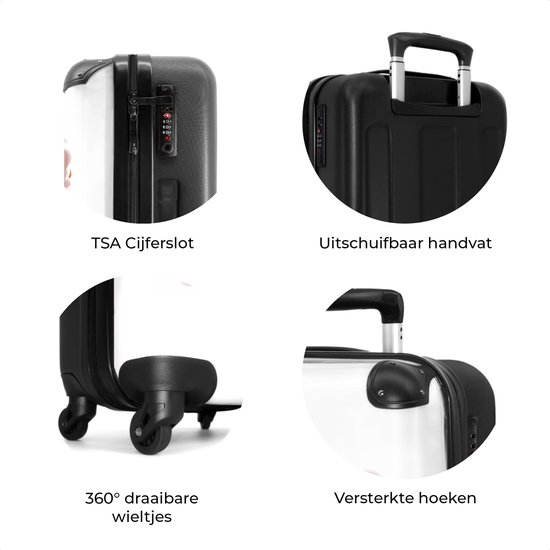 NoBoringSuitcases.com® - Grande valise enfant Véhicule de pompiers - Garçons - Enfant - Rouge - Bagage - Valise de voyage - Valise chariot - Valises 67cm
