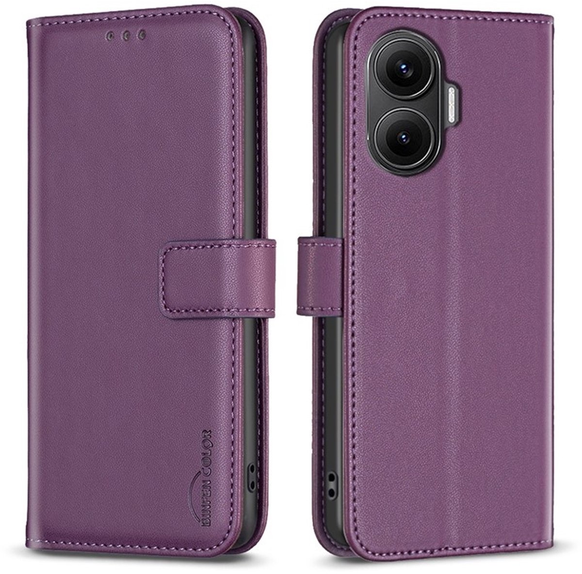 BINFEN Hoesje - Geschikt voor Xiaomi Poco F7 Hoesje - BINFEN Book Case - Paars