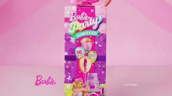 Barbie Uitpakparty Dierenverjaardag - Barbiepop met blauwe highlights