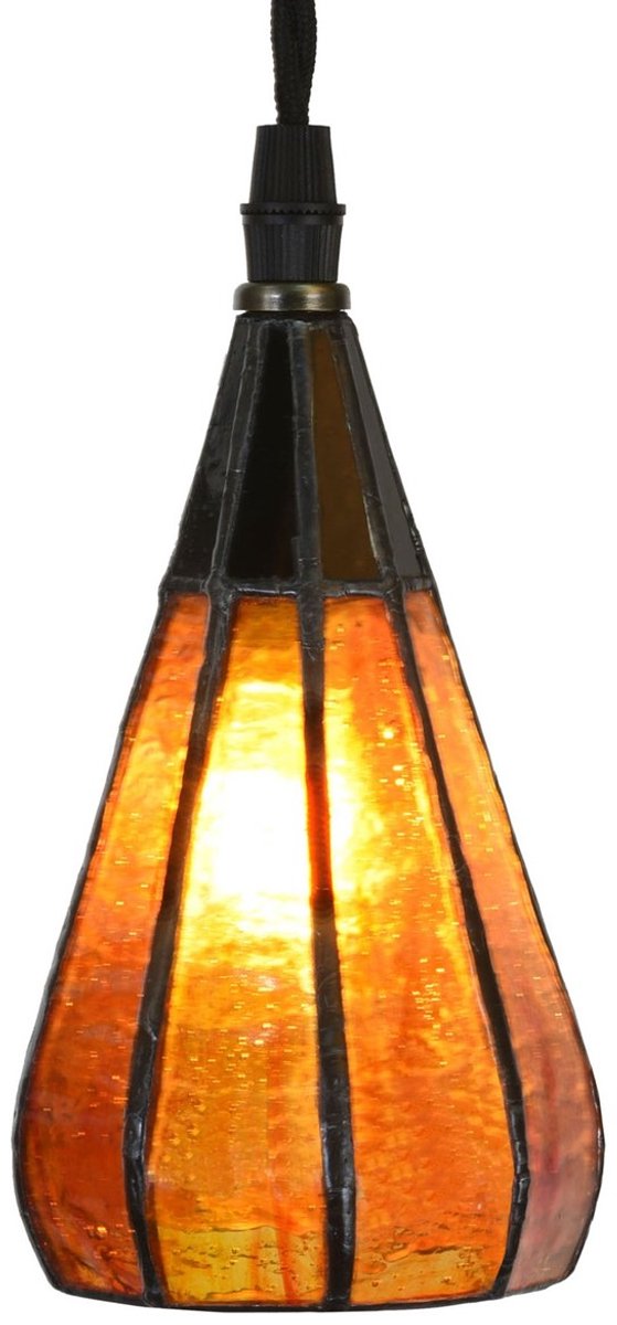 Coloured by Art Creatieve Tiffany lamp aan linnen snoer Drop - Art Deco Trade Oker