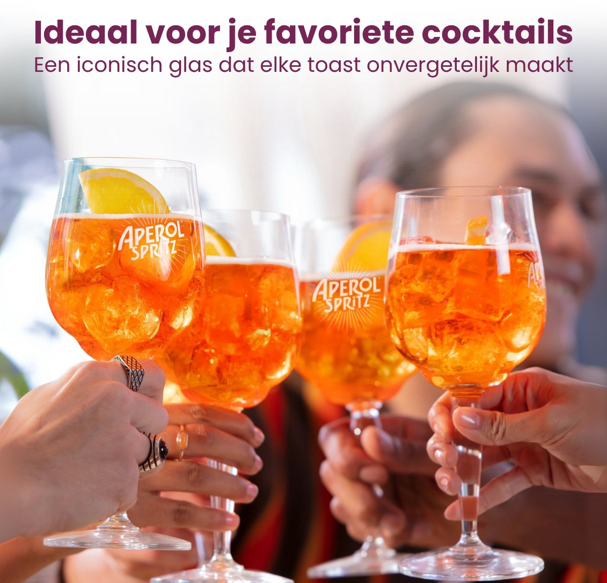 Aperol Spritz Glazen – 450 ml – Officieel Glas – 6 Stuks – Ideaal voor Aperol Spritz, Cocktails en Drankjes – Hoogwaardige Kwaliteit – Geschikt voor Vaatwasser — afbeelding 3