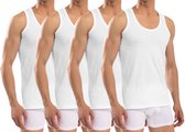Calzera Lot de 4 Maillots de corps Chemises - Qualité Premium - 100 % Katoen peigné - Wit - Taille XXL