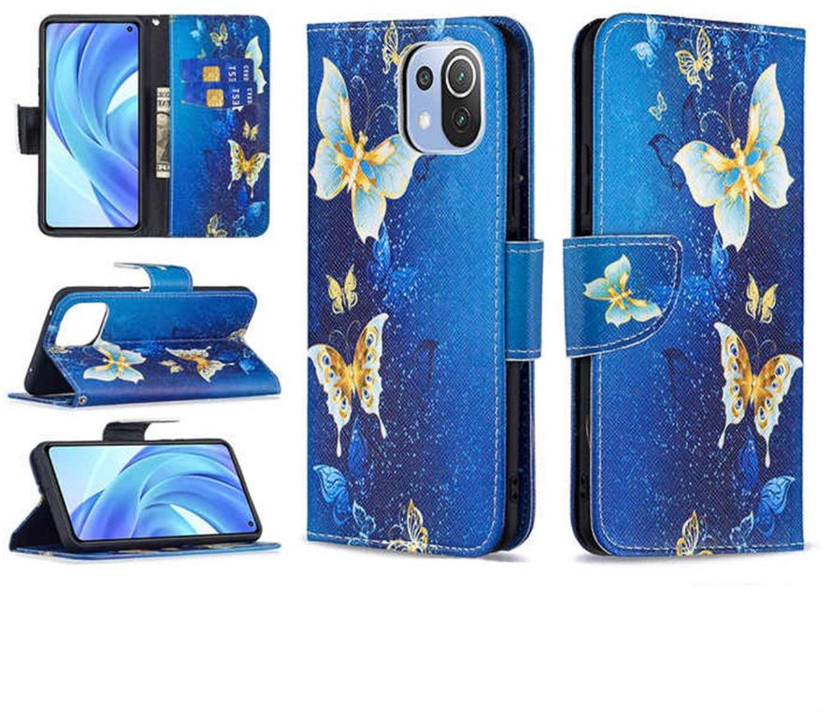 Finnacle - Hoesje geschikt voor voor Samsung Galaxy A20e - Vlinderprint - Met pashouder