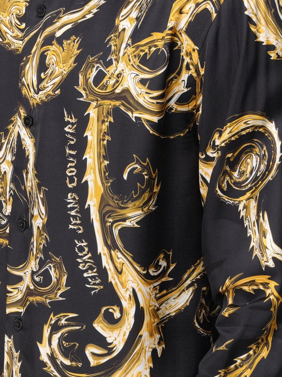 Versace Jeans Couture Overhemd All Over Print Black/Gold | bol