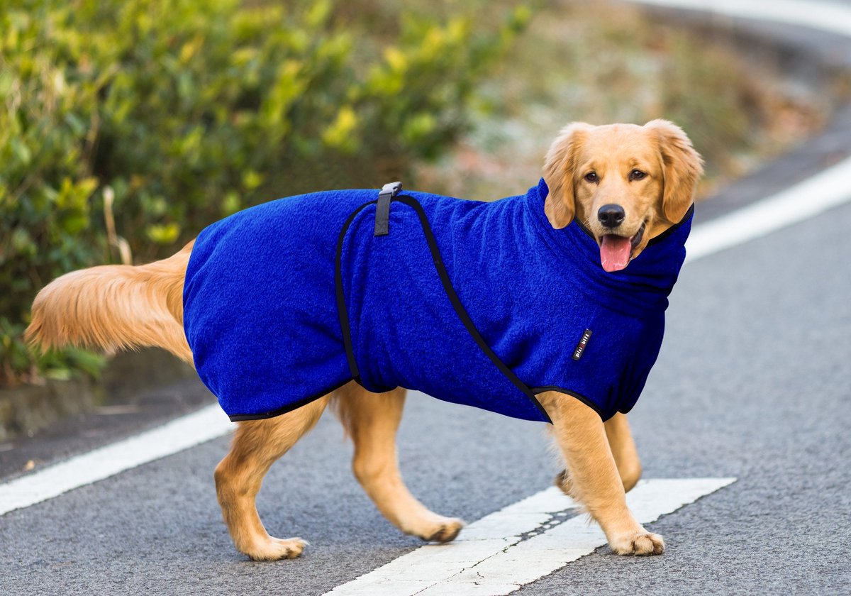Pisi & Bili hondenbadjas - honden badjas - 100% Katoen - blauw S