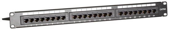Patchpaneel Cat6a STP 24-poorts (DS-Patch6a-24STP