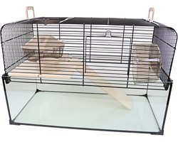 Hamsterkooi - Interzoo Vision 51 Zwart - Afmeting: 51,5x29x40 cm