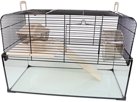 Hamsterkooi - Interzoo Vision 51 Zwart - Afmeting: 51,5x29x40 cm