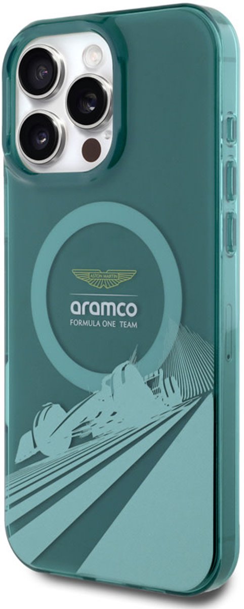Aston Martin iPhone 16 Pro Max Backcover hoesje - Magsafe - IML F1 Car - Groen