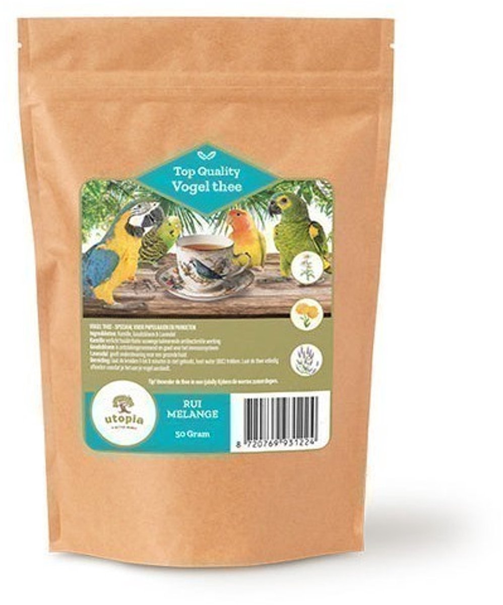 Utopia Vogelthee Rui Melange - Kruidenmelange voor Vogels - 50g, Ondersteuning Ruiperiode