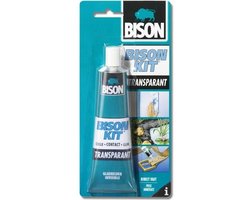 Bison Kit® transparant tube 100 ml, glashelder, sterke, universele contactlijm, vochtbestendig, vorstbestendig, -40°C tot +70°C, eenvoudig in gebruik, voor ontelbare reparaties