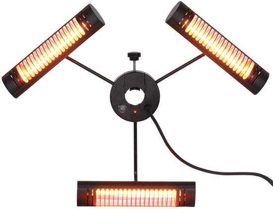 Terrasverwarmer – Terrasheater – Elektrische Heater – Infrarood Verwarming – Buitenverwarmer – 2x 1000W Vermogen – Aluminium Behuizing