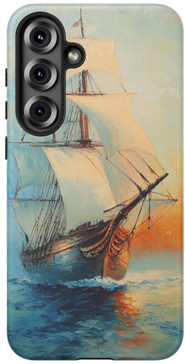 Schilderachtig Zeilschip op Zee – Telefoonhoesje Geschikt voor Galaxy S25 Plus