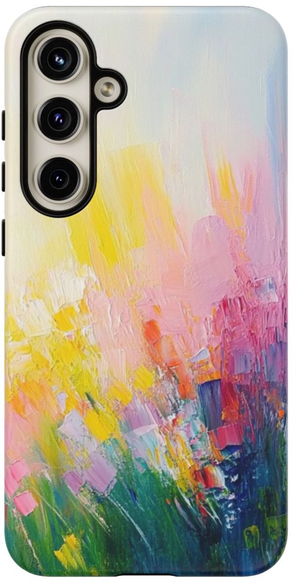 Abstracte Kleurrijke Penseelstreken – Telefoonhoesje Geschikt voor Galaxy S24 Plus