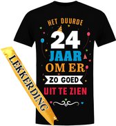 Verjaardag Shirt Heren 24 Jaar + Sjerp Grappig