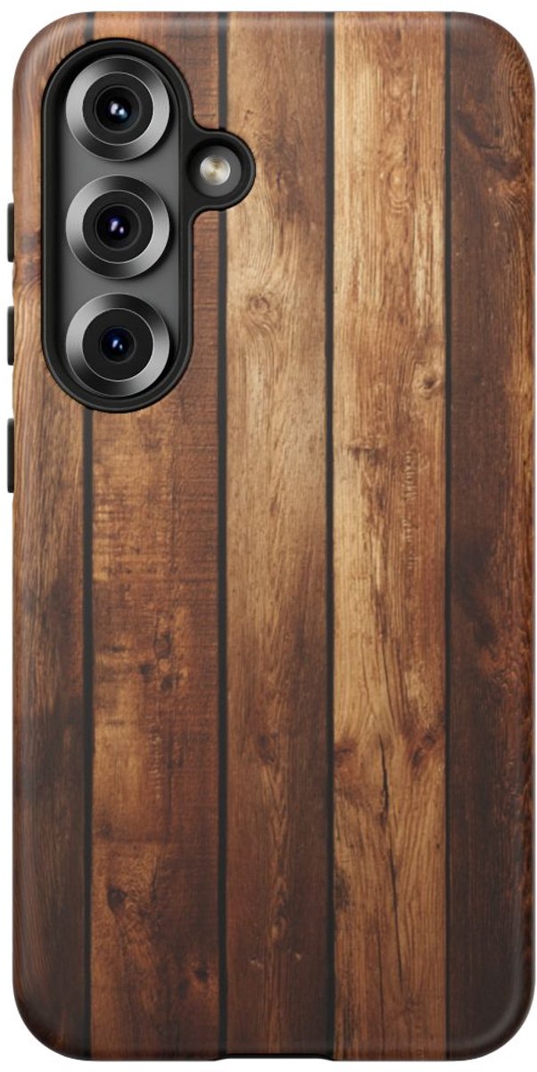 Rustieke Houtstructuur met Matte Afwerking – Telefoonhoesje Geschikt voor Galaxy S25