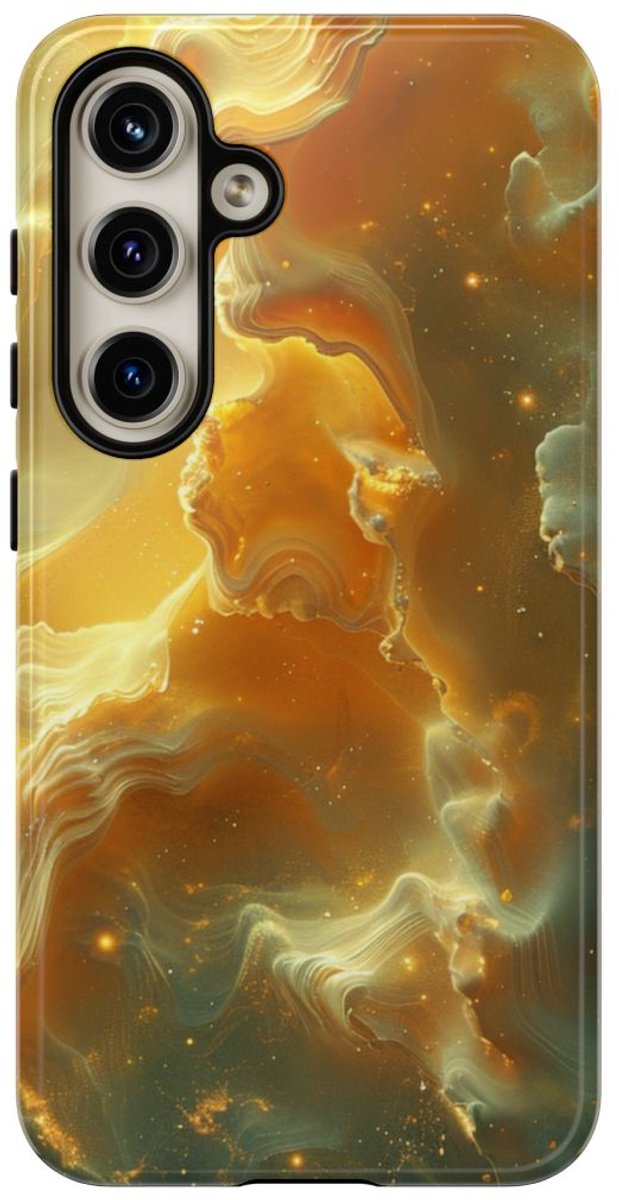 Gouden Nebula Abstract Design – Telefoonhoesje Geschikt voor Samsung Galaxy S24