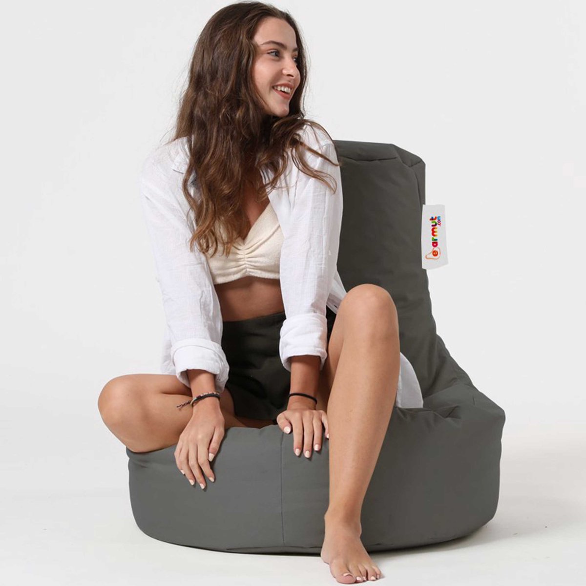 Lina Tuinzitzak | Waterdicht Polyester | Donkergrijs - Emob - Zitzak - Grijs - Polyester