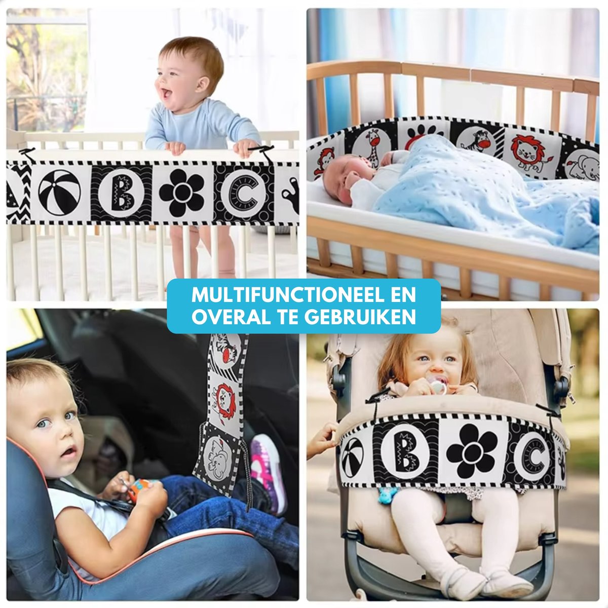 Boncy® Knisperboekje Baby - Speelgoed Tummy Time - Buikligtrainer - Montessori Boekjes eerste jaar 0 1 2 - Boek 6 maanden - Babyboek buggyboekje - Babyspeelgoed - Box Activiteitenboek — afbeelding 8