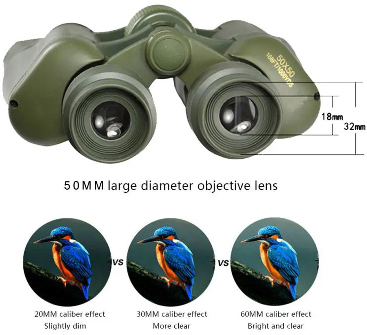 50x50 HD Verrekijker – Krachtige Waterdichte Telescoop met 3000M Bereik voor Jacht, Natuur & Outdoor – Hoge Helderheid & Militaire Kwaliteit