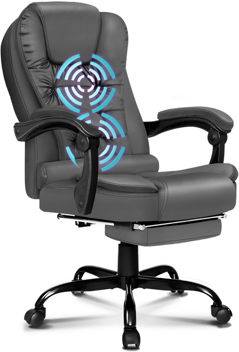 Gamestoel RGB LED Gamingstoel met Intrekbare Voetsteun - Gamestoel, - €124,99