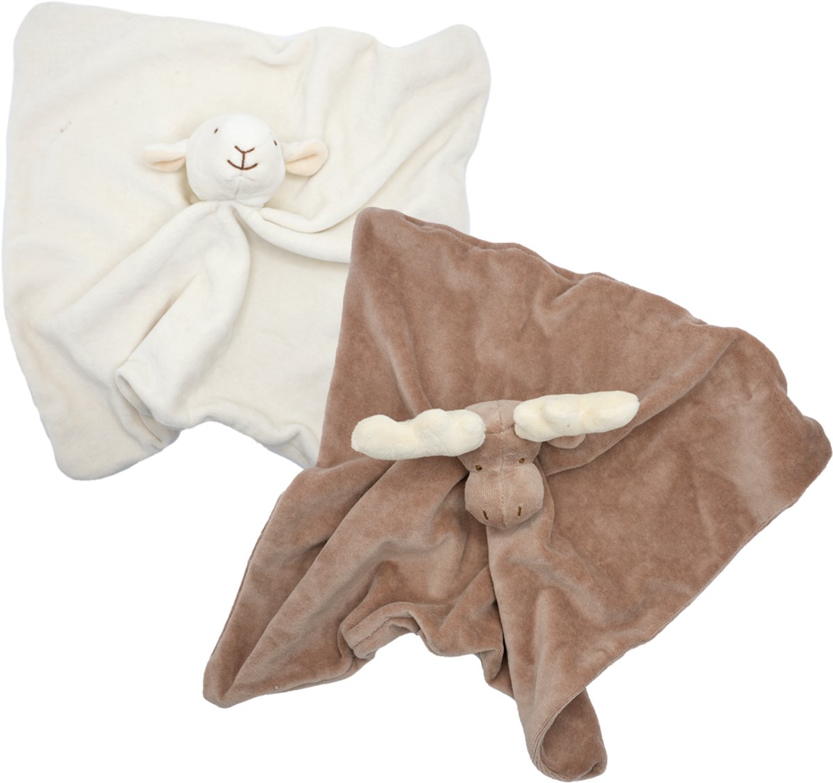 Cute since 1999 - Biologisch Knuffeldoekje - Lammetje & Rendier - Doudou - 2 stuks - 35 x 35 cm